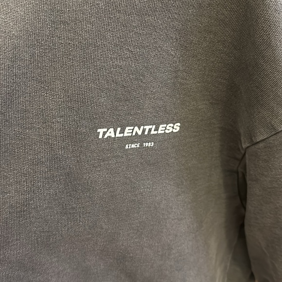Talentless Heavyweight Circle Logo Hoodie - Steel Grey - Picture 4 of 9